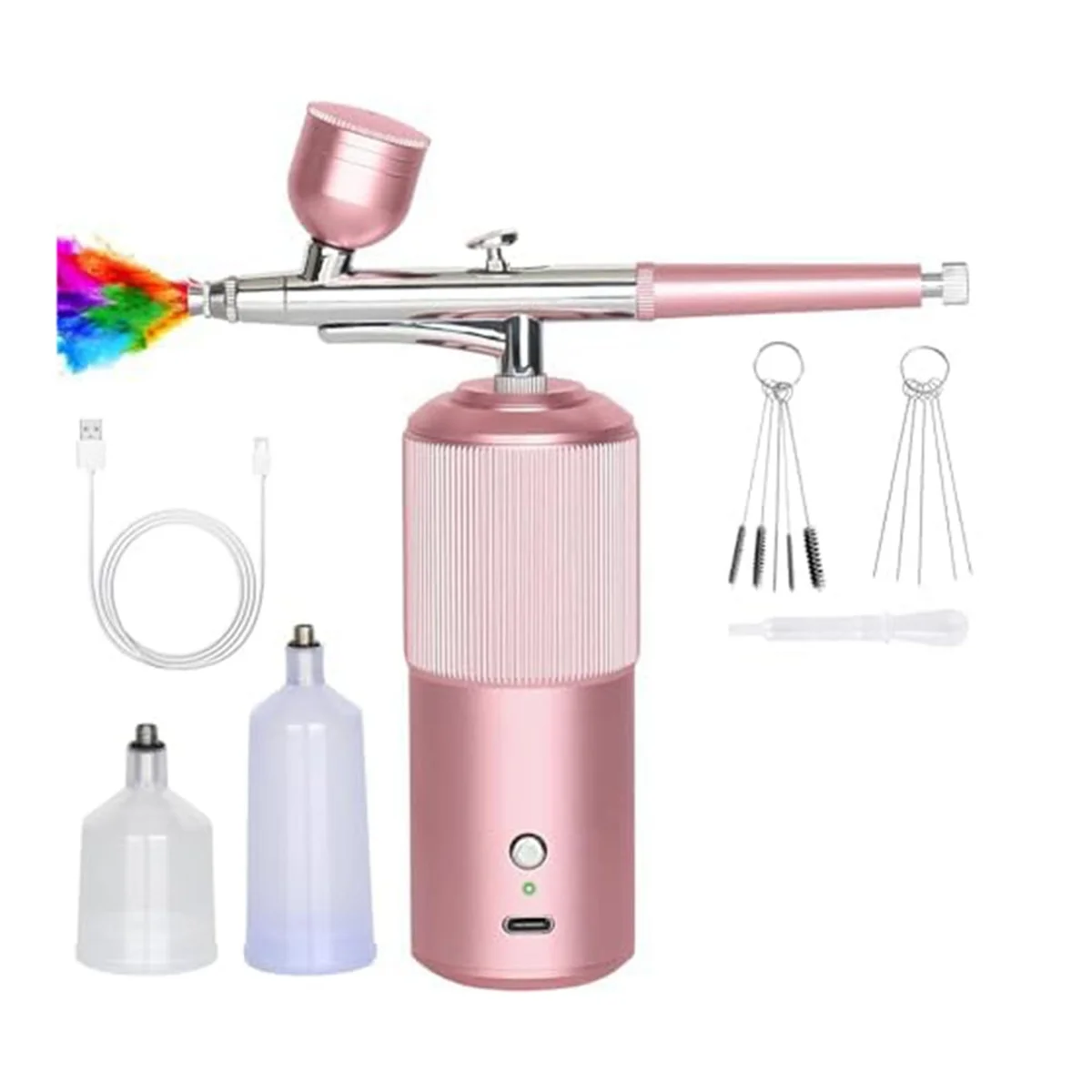 

Airbrush Set - Rechargeable Handheld Airbrush Compressor, Cordless Automatic for Nail Art, Cosmetics, Cake Decorating