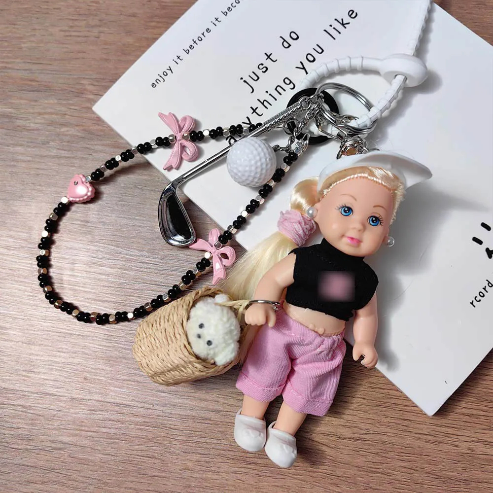 

Korean Version Cute Face Sweet BABI Girl Princess Doll Keychain Pendant Fashion Clothing Bag Decor Cute Birthday Gifts