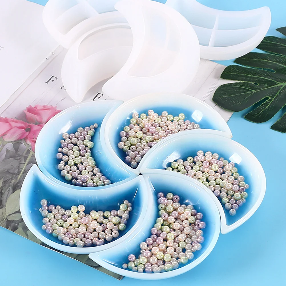 

Moon Shape Silicone Mold For Diy Jewelry Making, Reusable Epoxy Resin Casting Mold, Craft Storage Plate Tool, Diy Creative Plate