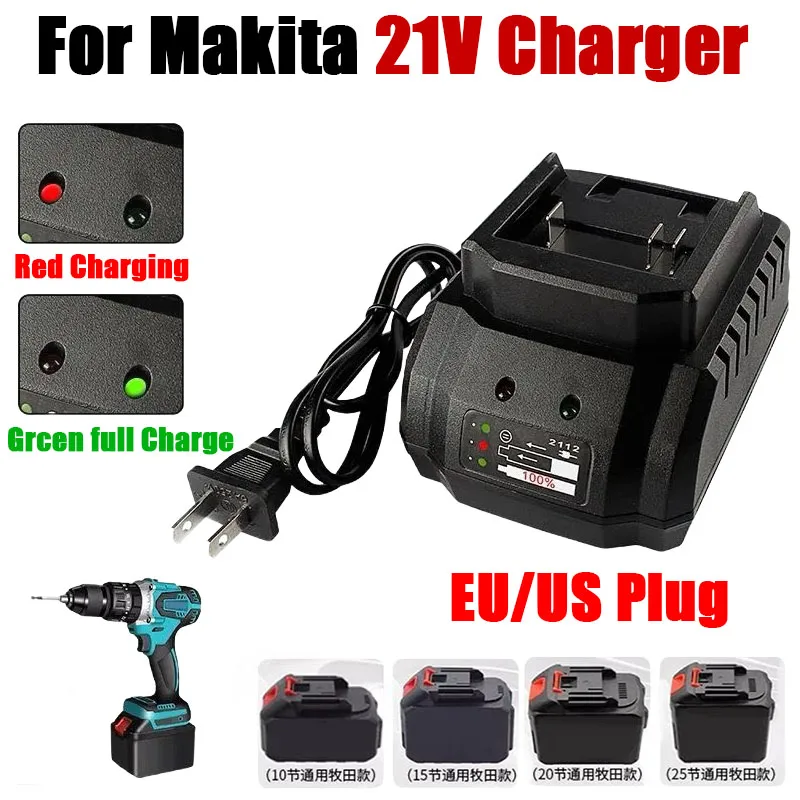 

Li-ion Battery Charger Replacement For Makita Model 18V 21V BL1415 BL1420 BL1815 BL1830 BL1840 BL1860 Electric Drill Grinder