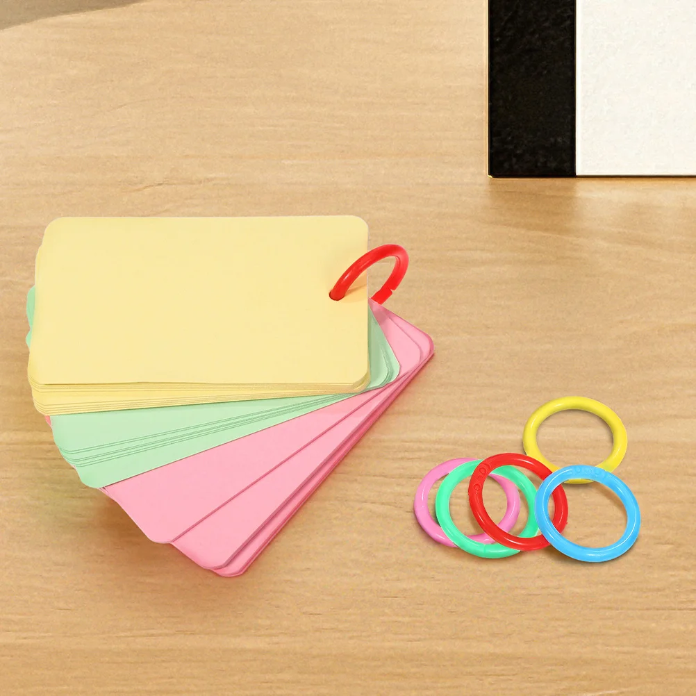 150 anelli raccoglitori in plastica a fogli mobili, flessibili, stile aperto, organizzare quaderni, flashcard, carte di studio, portachiavi