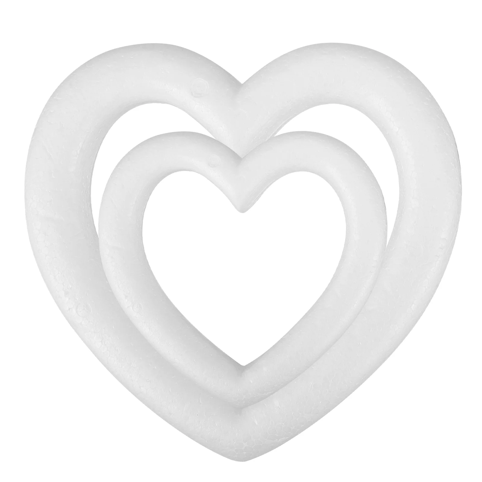 2 Pcs Love Bubble Heart Foam Shapes Valentines Wreath Form Hearts Crafts Decorations Balls Hollow Flower Arrangement