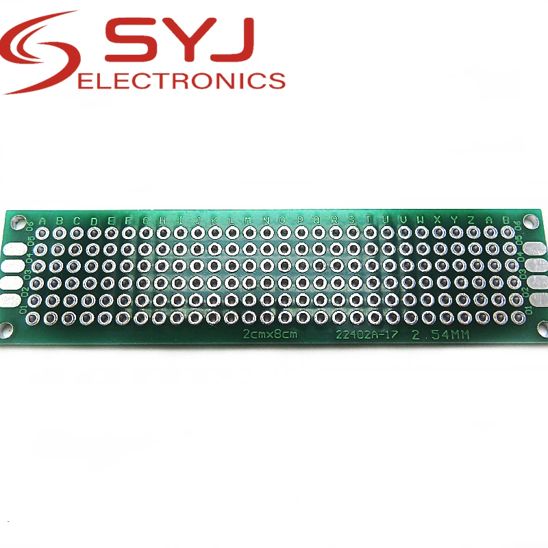 5piece Double-sided spray tin green oil glass fiber board PCB board 2x8cm thickness 1.6