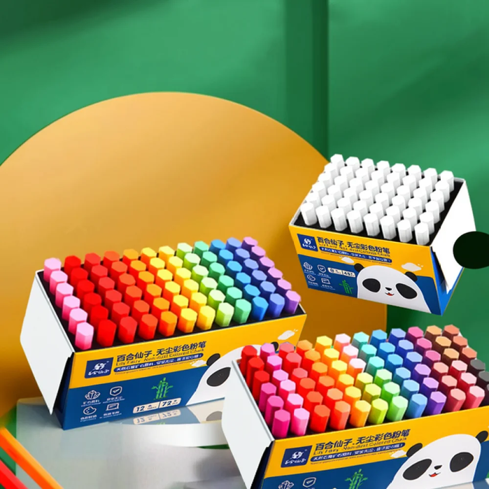 Dustless Colored Chalk Set For Teachers Classroom Teaching Drawing Art Supplies Vibrant School Blackboard Writing Tools