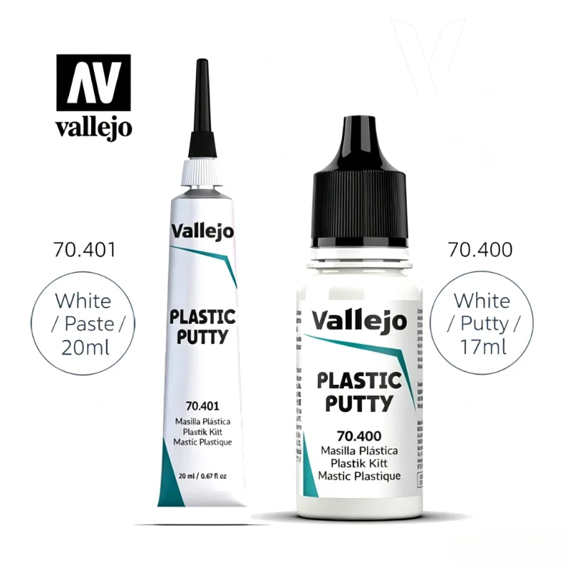 Vallejo AV Eco‑Friendly Acrylic Plastic Putty 70400 Gap Filling Model Filler 70401 Modeling Putty for Scale Model Hobby Repair