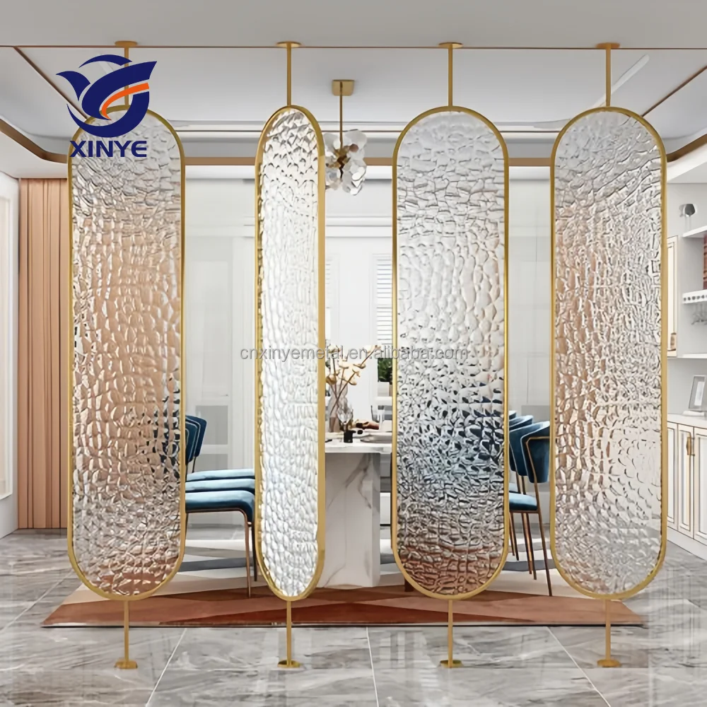 Custom Oval Metal Separator Partition Panel Stainless Steel Trennwand Screen & Room Divider for Office Lobby Dining Room Hall