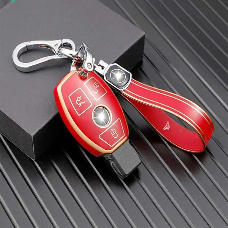 

Fashion TPU Car Key Cover Protector Case Holder Shell Bag For GLC GLA200 GLS/A/B/C/ S/V/GL/ML Smart Key 2 Button