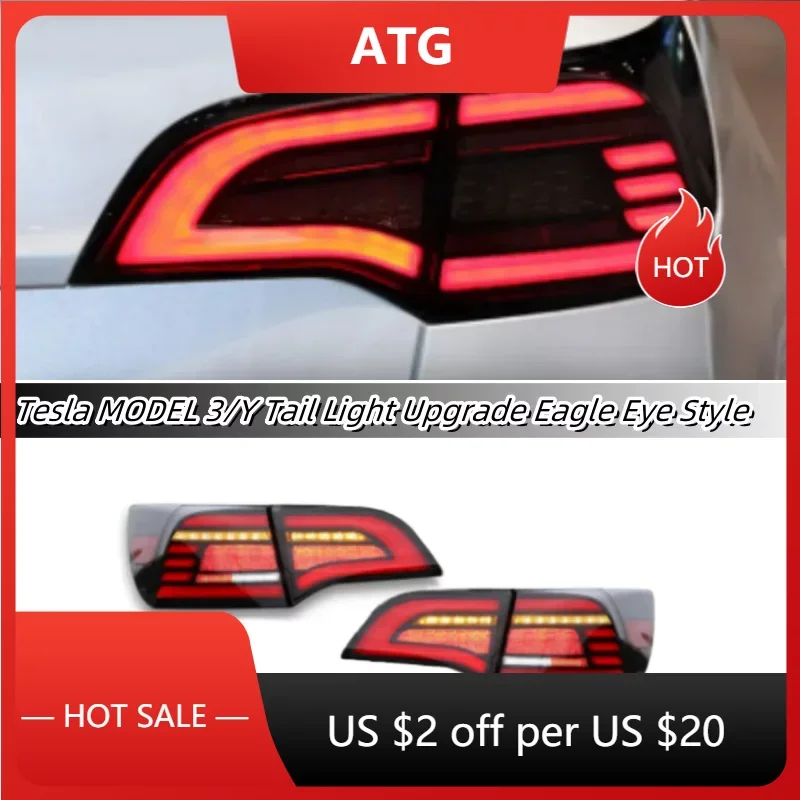 Tail lights suitable for Tesla Model 3/Y upgraded LED eagle eye style taillights