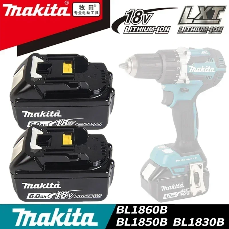 100% Compatible Makita 18V 6.0Ah Rechargeable Power Tool Battery Lithium ion Replacement LXT bl1830 BL1860B BL1860 BL1850 DHP482