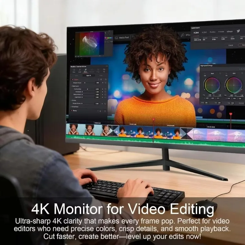 32 Inch 4K UHD Zero‑Frame IPS Monitor with Blue Light Filter and FreeSync 6
