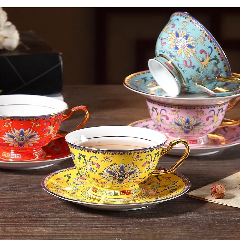 

Art Painted Mug Set English Afternoon Tea Household Milk Instant Drink