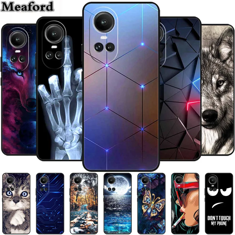 For Oppo Reno10 Pro Case Animals TPU Soft Silicone Back Cover for Oppo Reno 10 Pro 5G CPH2525 CPH2531 Protective New Phone Funda