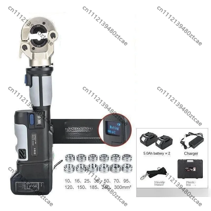 Cordless Electric Hydraulic Crimping Tool 16-300mm² Copper Aluminum Cable Terminal Battery Operated