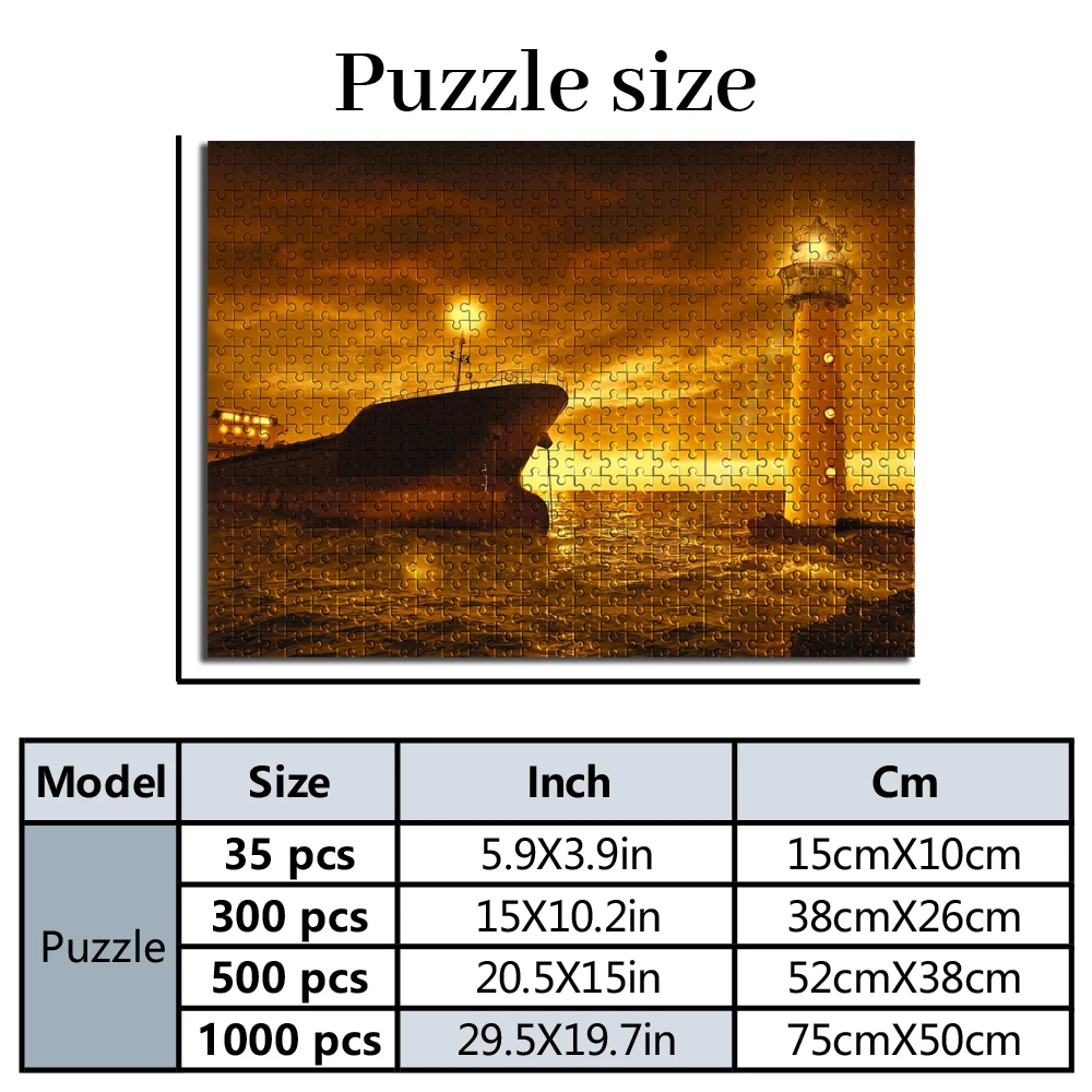 35/300/500/1000pcs Personalized Custom Photo Puzzle Scenery Photo Couple Custom Photo Puzzle