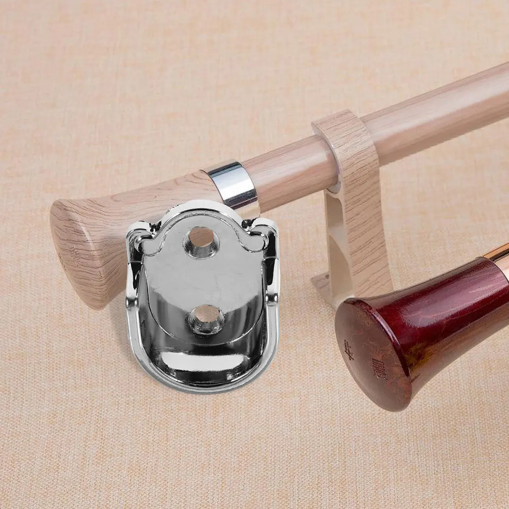 

2Pcs Flange Rod Bracket Thickened Zinc Alloy Closet Rod Holders Wardrobe Repair Easy Installation Bathroom Window Laundry Cloth