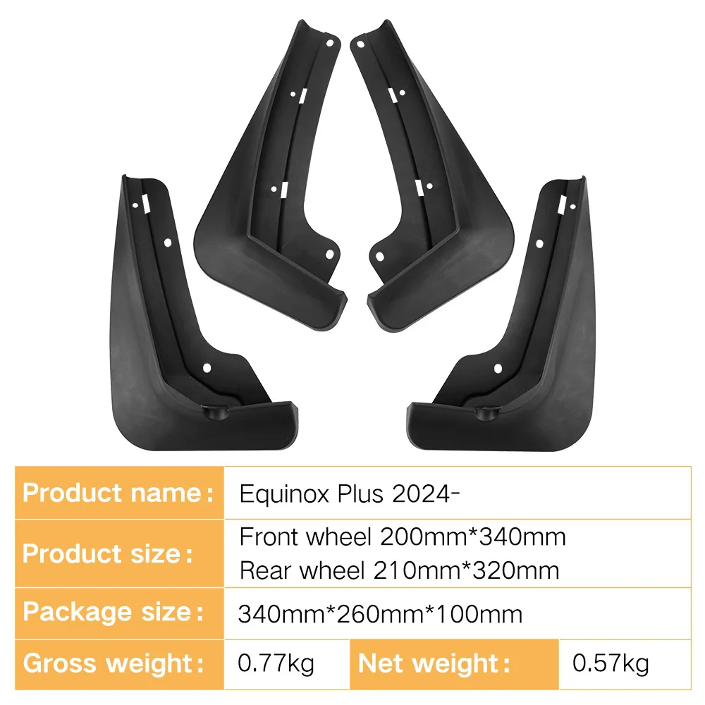 لسيارة شيفروليه إكسبلورر إكوينوكس بلس 2024 واقي الطين لإطارات السيارة، غطاء واقي من الطين الأمامي والخلفي واقيات الرذاذ ملحقات السيارة