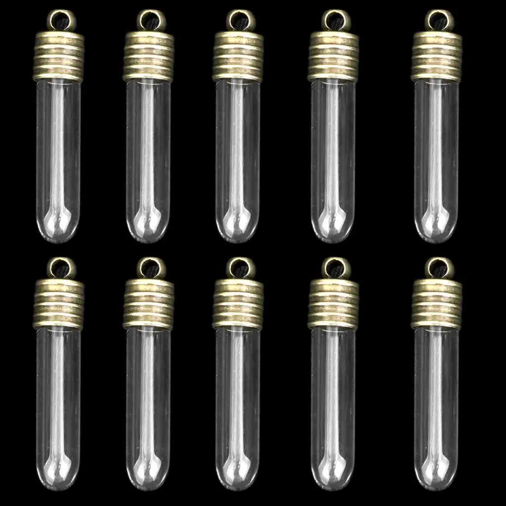 مجموعة المعلقات على شكل قارورة زجاجية صغيرة مع سدادات مطاطية هدية لصنع المجوهرات بنفسك وسحر الديكور #5