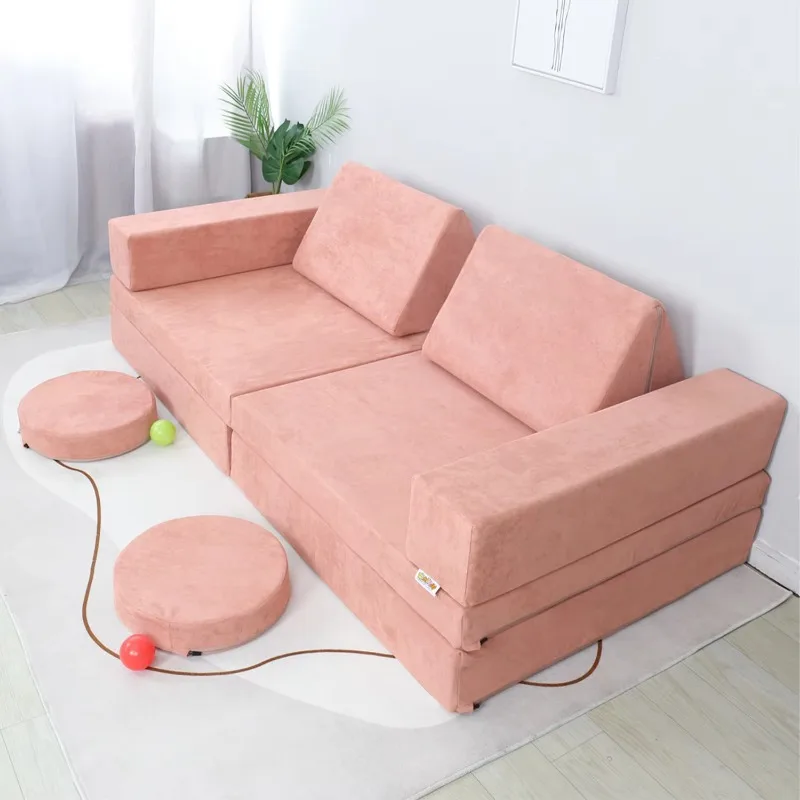 

The best-selling 10 sets of modular foam children's sofa folding beds for schools and hotels to play and learn