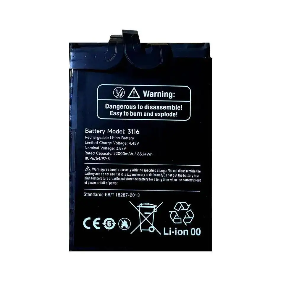 بطارية الهاتف المحمول ذات الطاقة الموثوقة 22000 مللي أمبير في الساعة أداء جيد لدرجة الحرارة المنخفضة لـ Ulefone Armor 24 3116