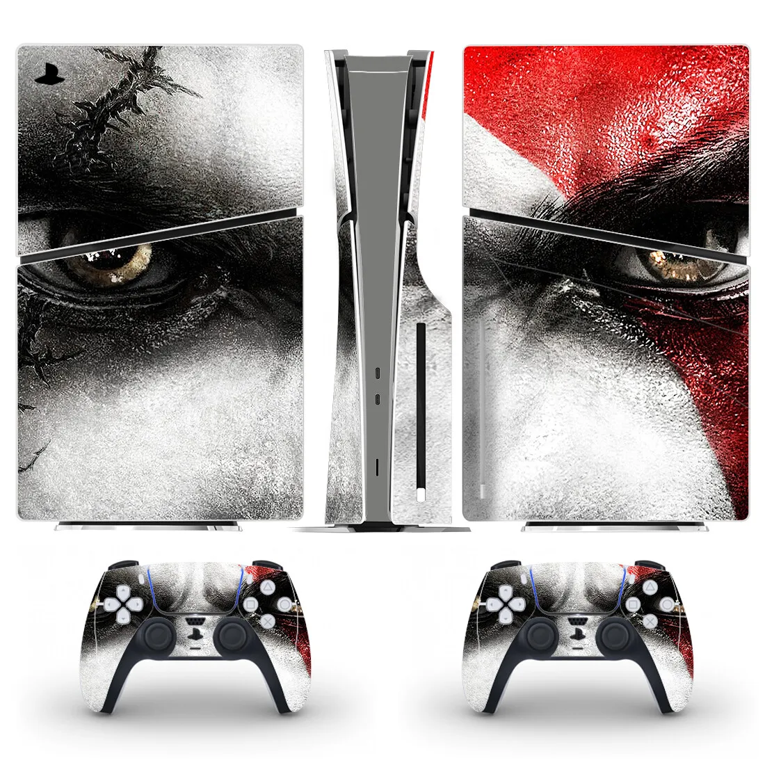 God of War Game PS5 سليم القرص الجلد ملصق ، غطاء لاصق لامع لوحدة التحكم و 2 وحدات تحكم ، الفينيل ، جديد