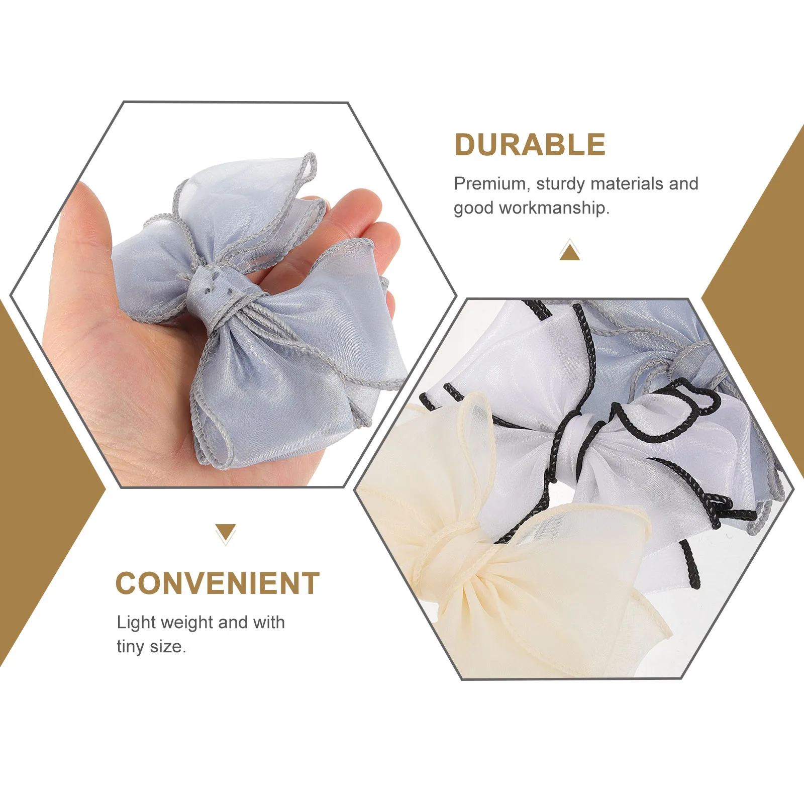 

3pcs Bow Patches Teen Hairpin Appliques Delicate Backpack Patches Clothes Repair Accessories Cute Organza Appliques Crafts