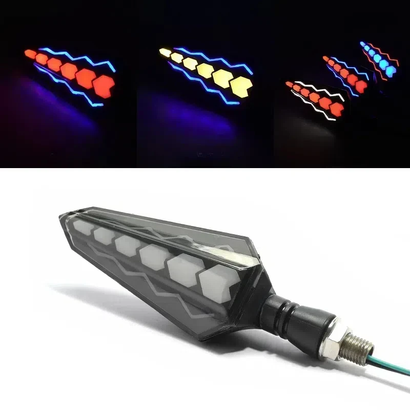 

12V Universal Motorcycle Modified Sword Flowing Water Light Daytime Running Light Turn Signal Lamp