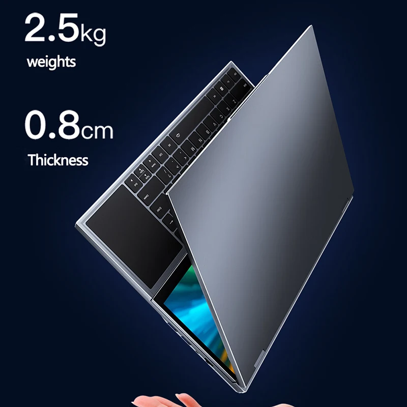 Notebook layar ganda 16.1 + 14.1 inci Intel i9-10885H 4K 32GB RAM 2TB SSD DDR4 Window11HDMI Backlit Kaypad Laptop kantor portabel