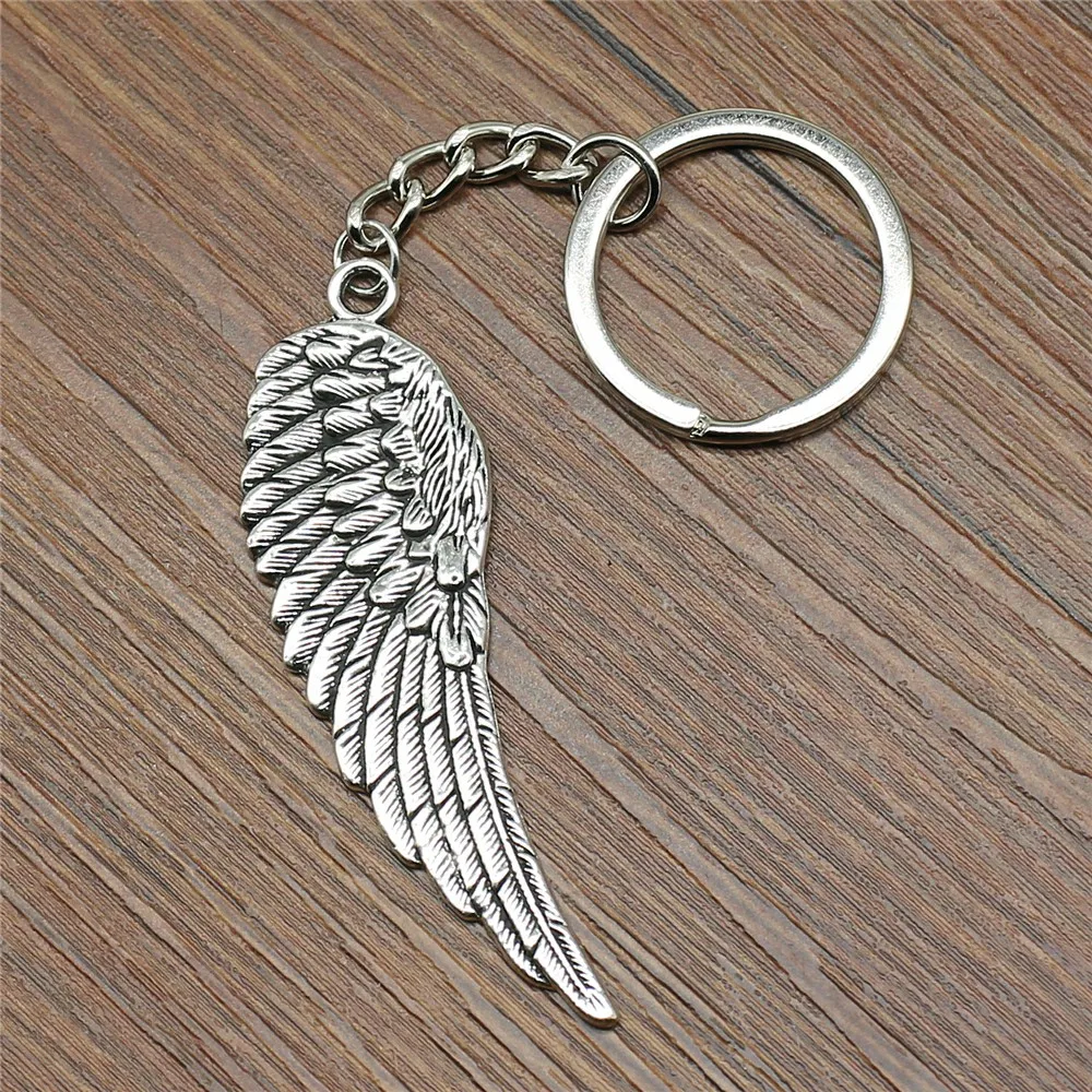 Hot Sale New Angel Wing Keychain Car Keychain Wing Pendants Key Chain For Car Metal Pendant Bag Cute Charm Handmade Gifts