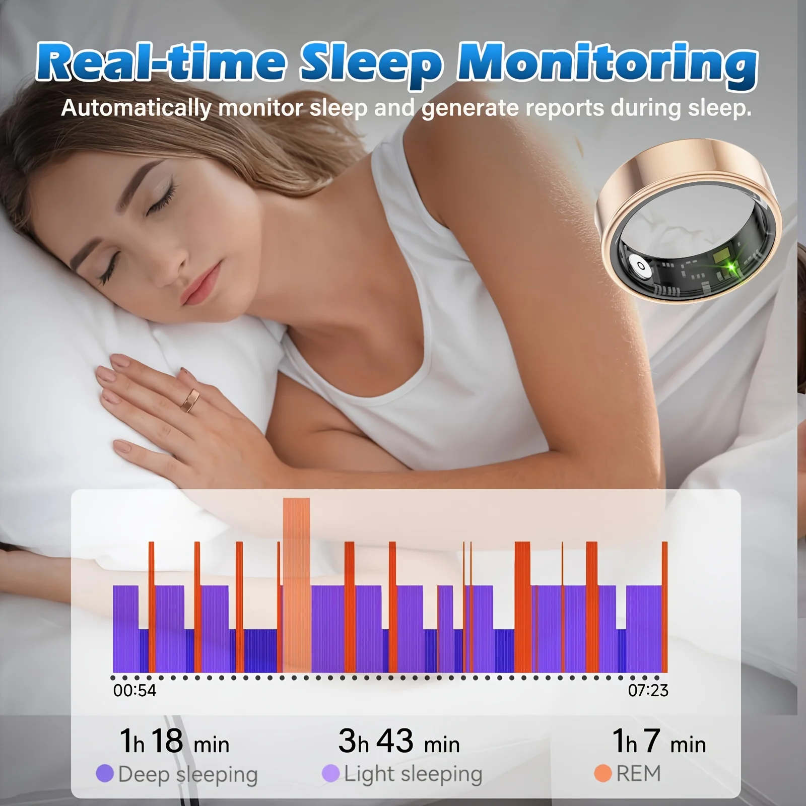 2026 Upgraded Smart Rings for Men Women, Health Monitoring Ring, Fitness Tracker with Sport Mode, Pedometer, Sleep, Step, IP68 Fitness Ring, Outdoor Activity Tracker Ring for Android for IPhone - Gift image 3