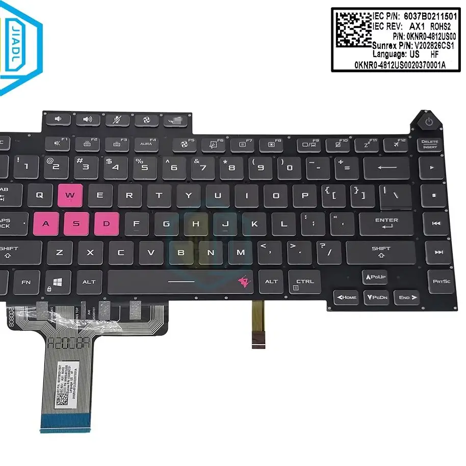 G513 US English LA Latin RGB Backlit Keyboard For ASUS ROG Strix G15 G513 G513QY G513Q Gaming Laptop Backlight Keyboards
