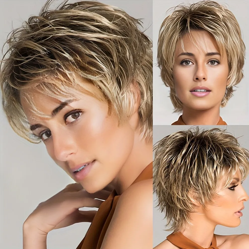 

Женский короткий парик боб с боковой частью, выделенный коричневый термостойкий парик из синтетического волокна, естественный вид