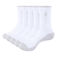 YUEDGE Mens and Women  Athletic Socks Moisture Wicking Cushioned Anti Odor Comfort Casual Everyday Work Training Sports, 5 Pairs