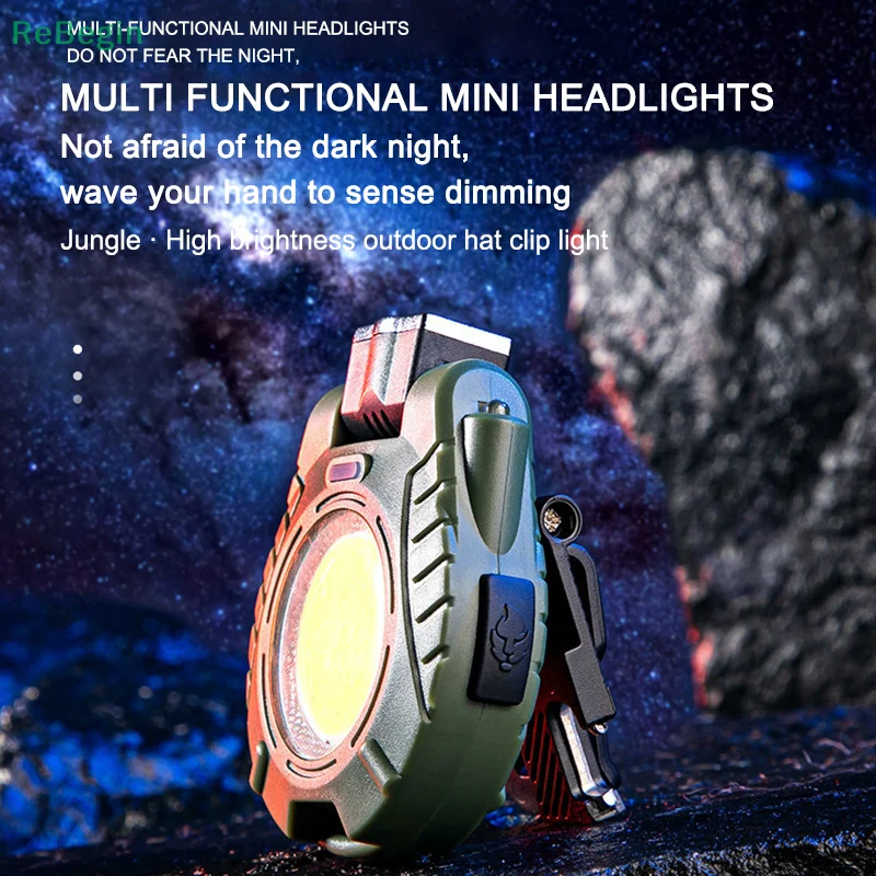 

Keychain Light Sensor Clip Hat Light Headlamp Outdoor Multifunctional Carry Mini Work Light Portable Flashlight