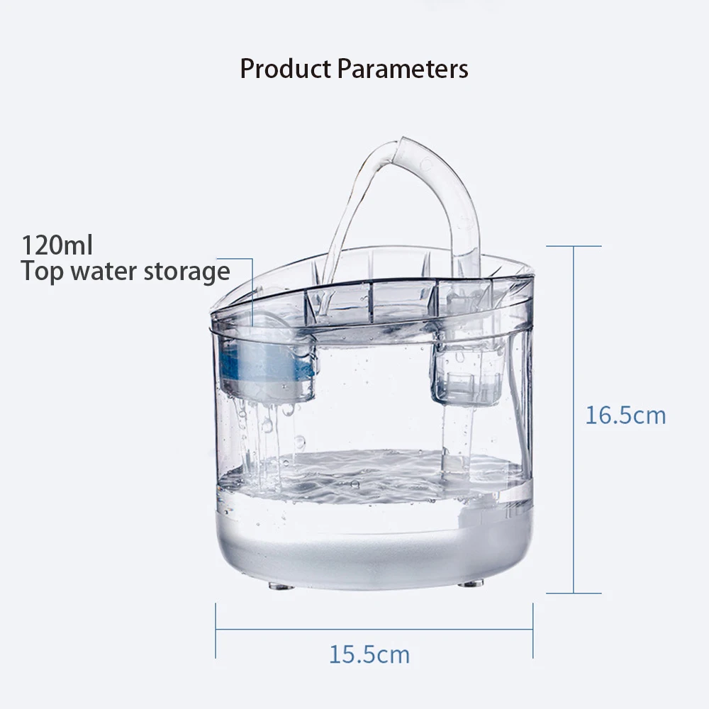 2L Intelligent Cat Water Fountain With Faucet Dog Water Dispenser Transparent Drinker Pet Drinking Filters Feeder Motion Sensor