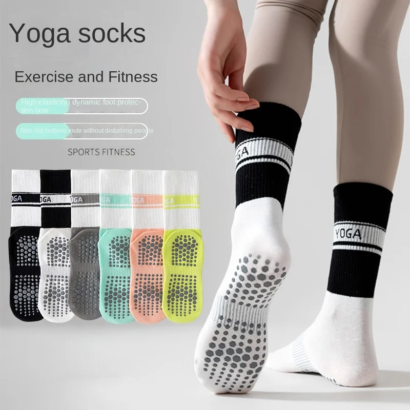 Yoga Socks for Women Nylon Pure Cotton Non slip Section Bandage Sports Ballet Dance Sock Moisture Absorption Perspiration