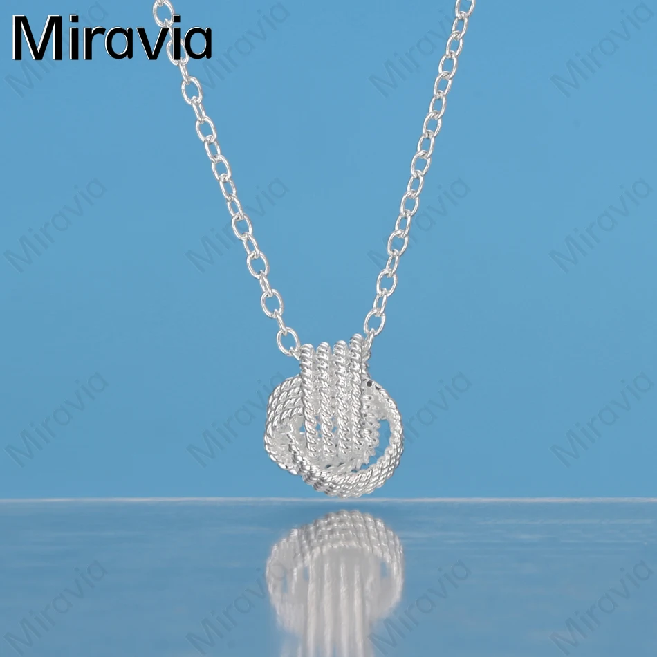 

Miravia 925 Sterling Silver Triple-Strand Tennis Ball-Shaped Pendant Necklace - Commuter Accessories, Christmas Gifts, Jewelry