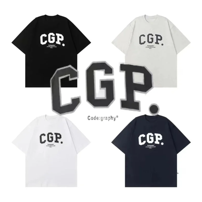 

Корейский нишевый модный бренд Codegraph Same Style CGP с короткими рукавами, мужская повседневная свободная футболка, летняя мужская одежда