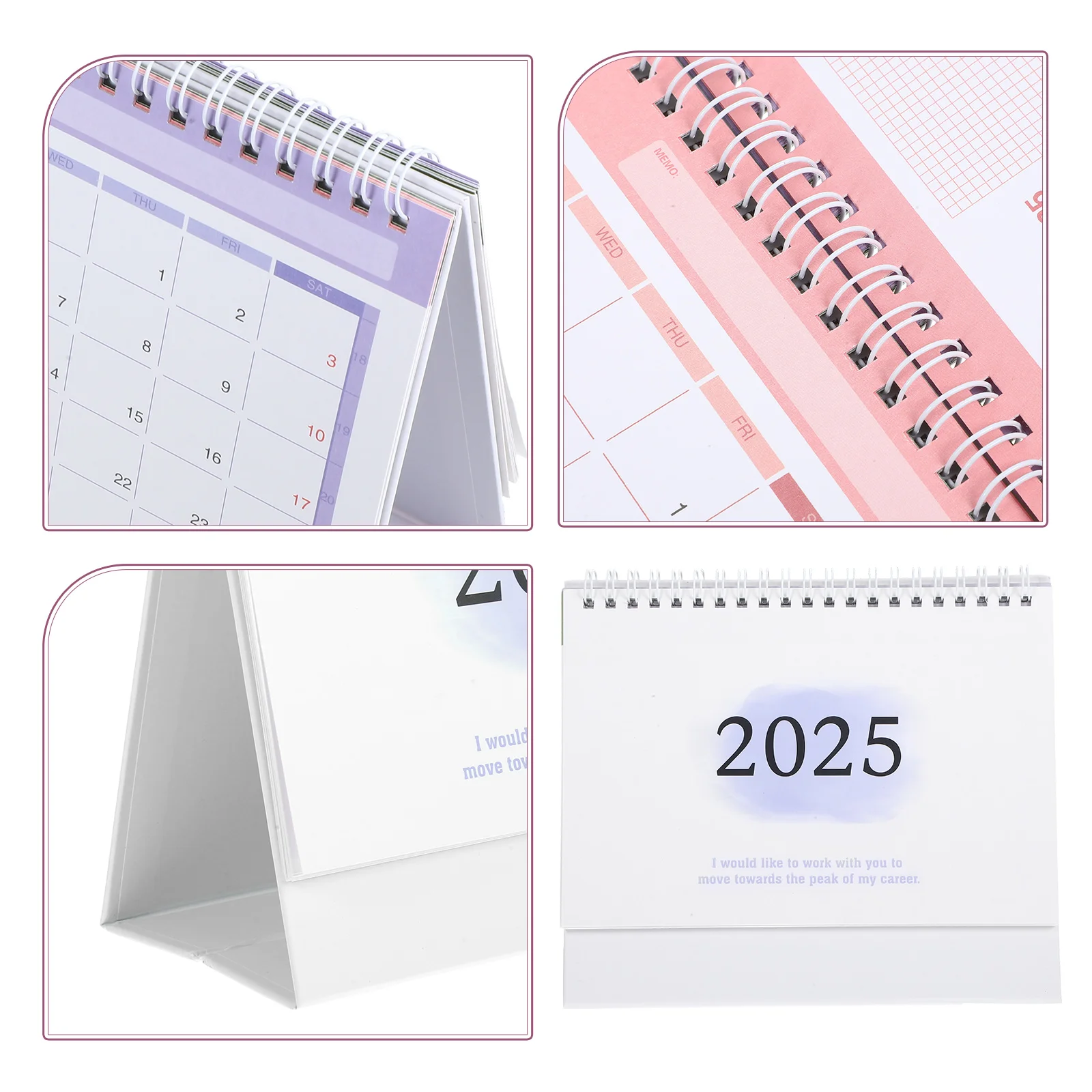 Calendario de escritorio 2025, mesa de escritorio mensual, suministros de notas de oficina decorativos de pie, accesorios de trabajo de uso diario de papel