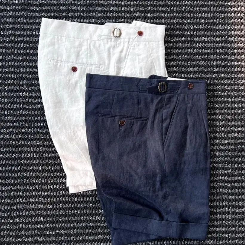 Fashion 2026 Linen Shorts Men's Summer Thin Loose Casual Cotton and Linen Shorts Light Ripe Wind Suit Half Short Pants Men Jorts