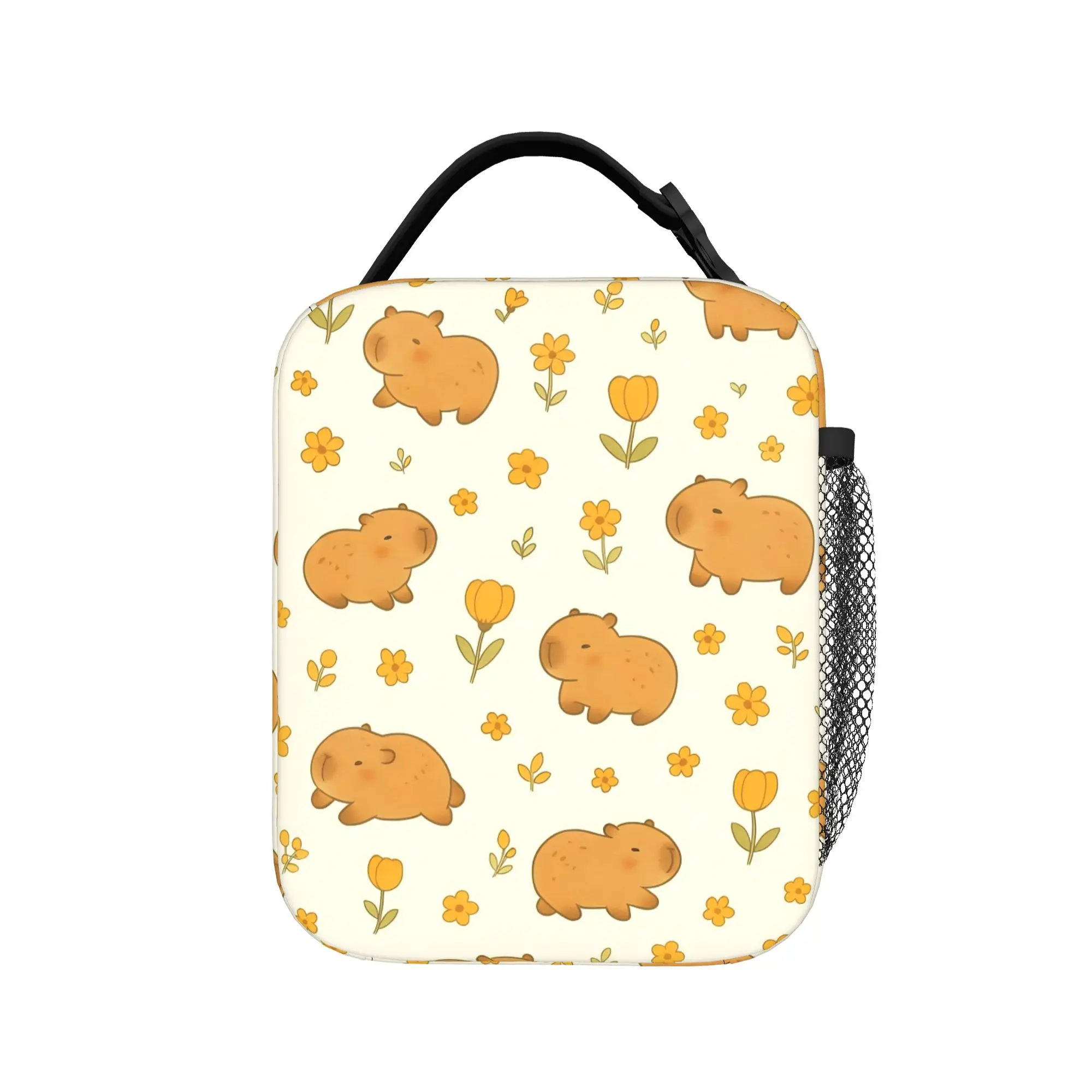 Kawaii Capybara Thermal Insulated Lunch Bags for Travel  Portable Food Container Bags Cooler Thermal Lunch Boxes