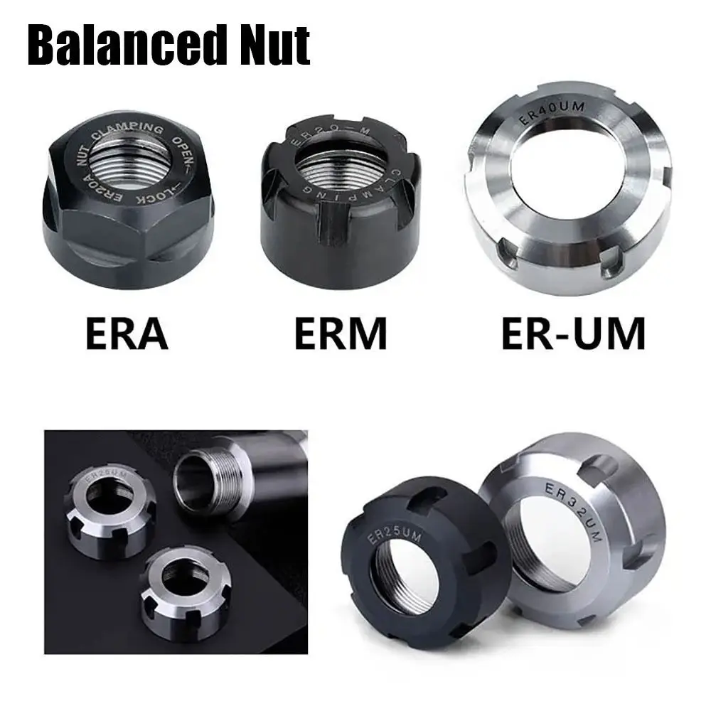 1Pcs High Precision Chuck Nut A/M/UM Type CNC Metalworking Clamping Nut For CNC Lathe Milling Bit Holder ER 11/16/20/25/32/40