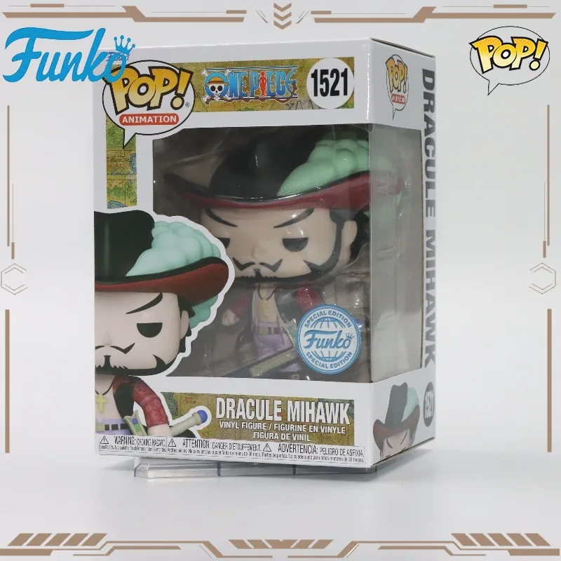 

FUNKO POP Original Genuine ONE PIECE DRACULE MIHAWK 1521 Action Figure Toys for Boys Girls Gift Collectible Model Ornaments