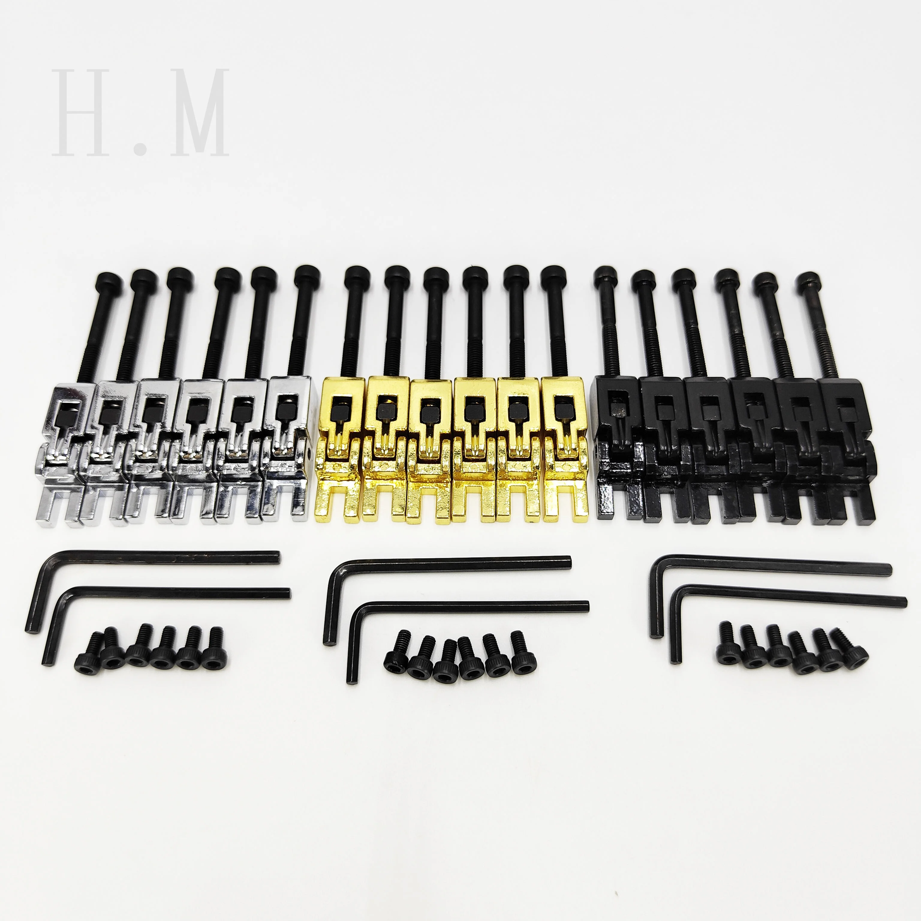 

6Pcs/Set Electric Guitars Double Rocking Bridge Vibrato System Guitar Drawstring Board Lower String Bar Guitar Accessories