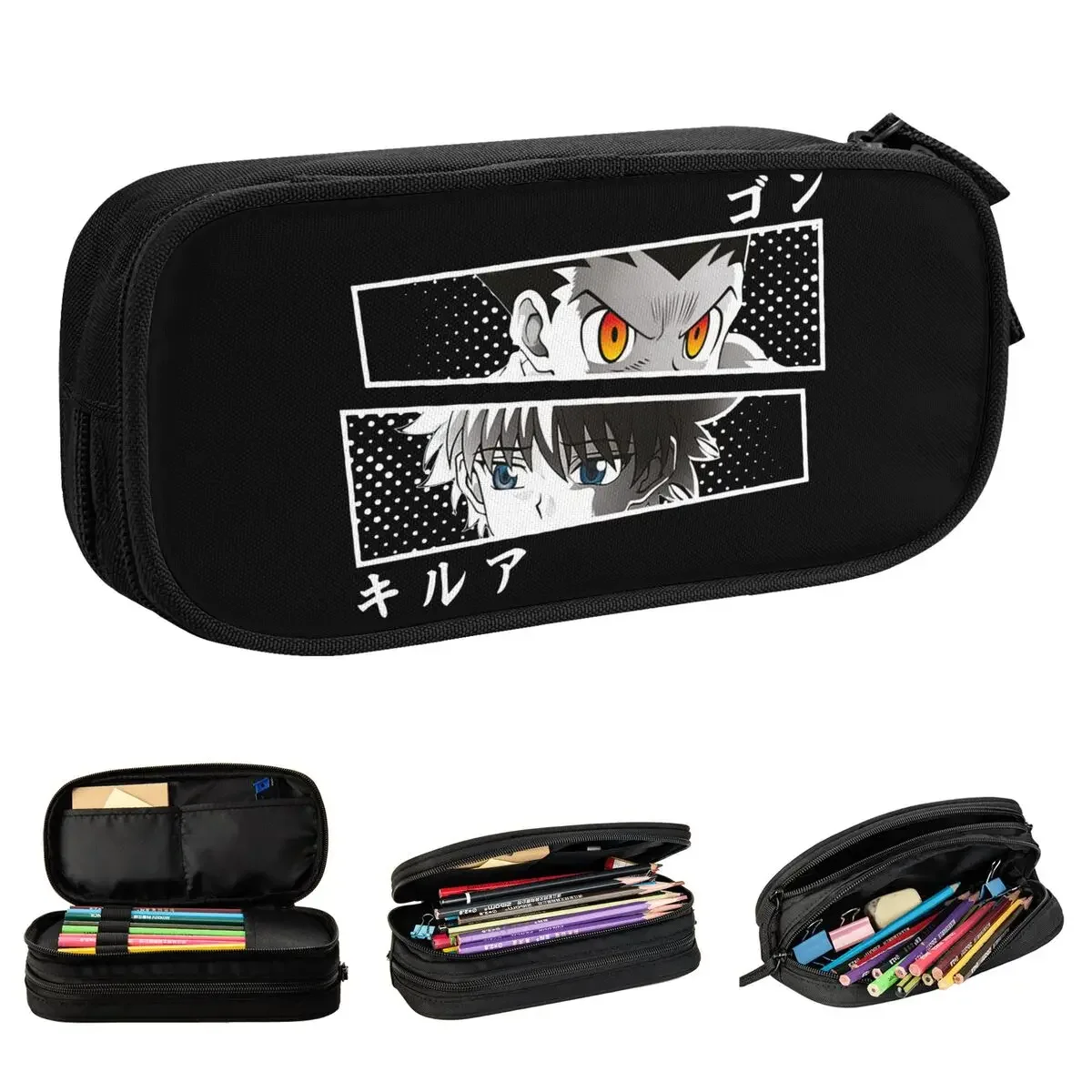 Lovely Gon & Killua HxH Pencil Case Hunter X Hunter Pencilcases Pen Box Large Storage Bags School Supplies Zipper Stationery