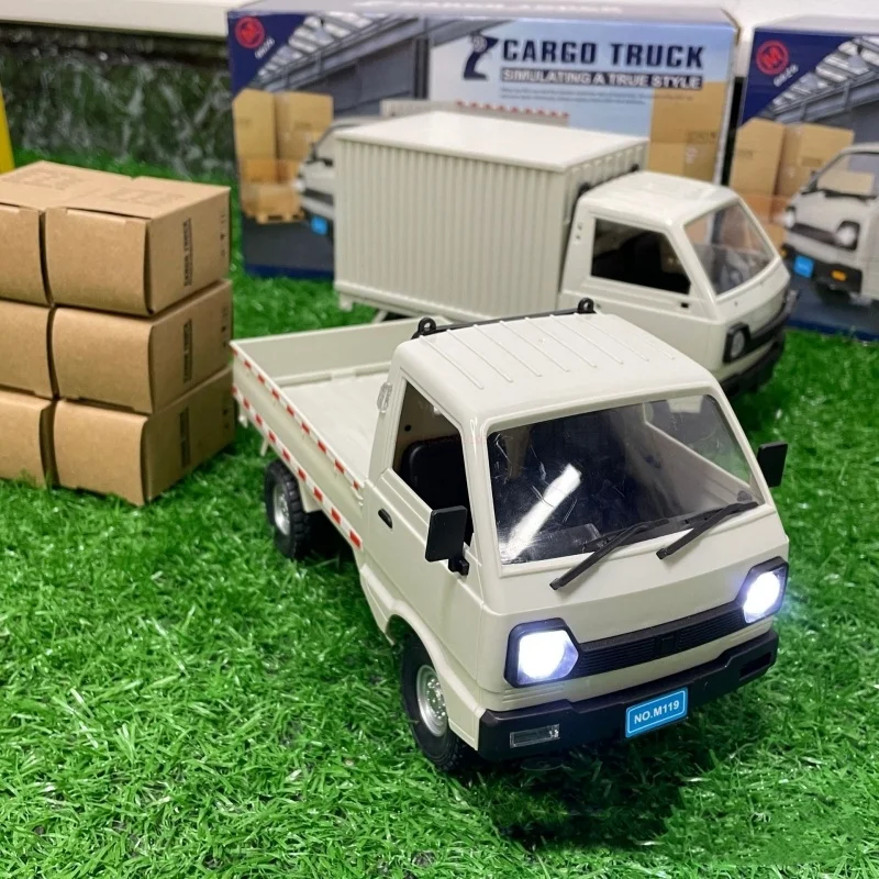 Camion d'escalade de dérive de simulation de voiture RC pour enfants, lumière LED, cargaison de transport, télécommande, jouets électriques, cadeau, 1:10, 1:16, Wpl D12