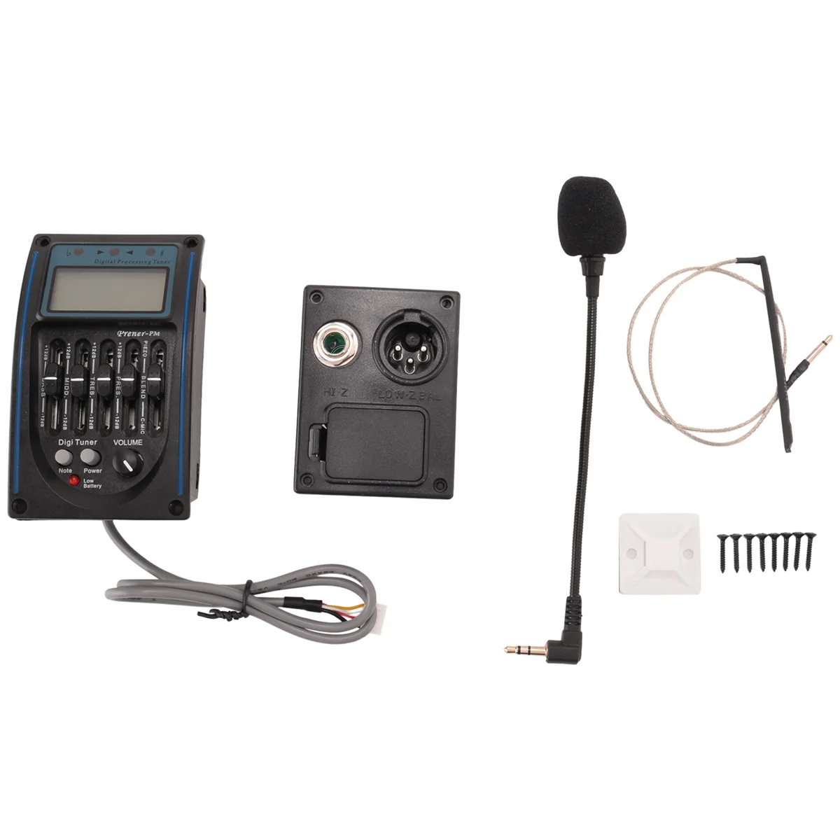 

5 Bands Acoustic Guitar Pickup EQ Preamp LCD Tuner Equalizer with Mic LC-5
