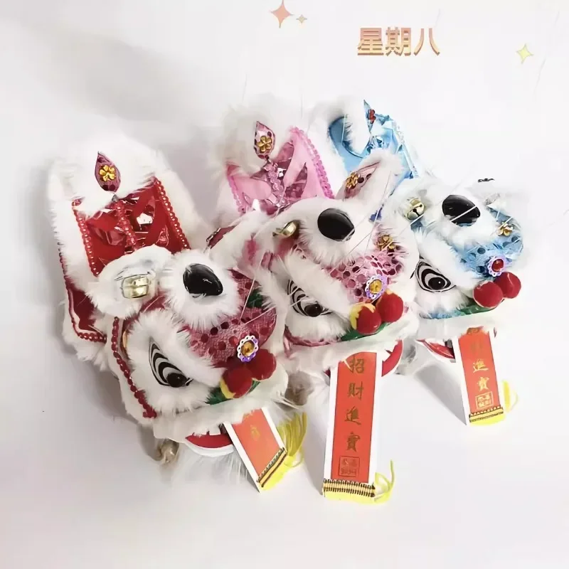 Lion Dance Toys Performance Lion Head Props Lion Dance Folk Handmade Dolls