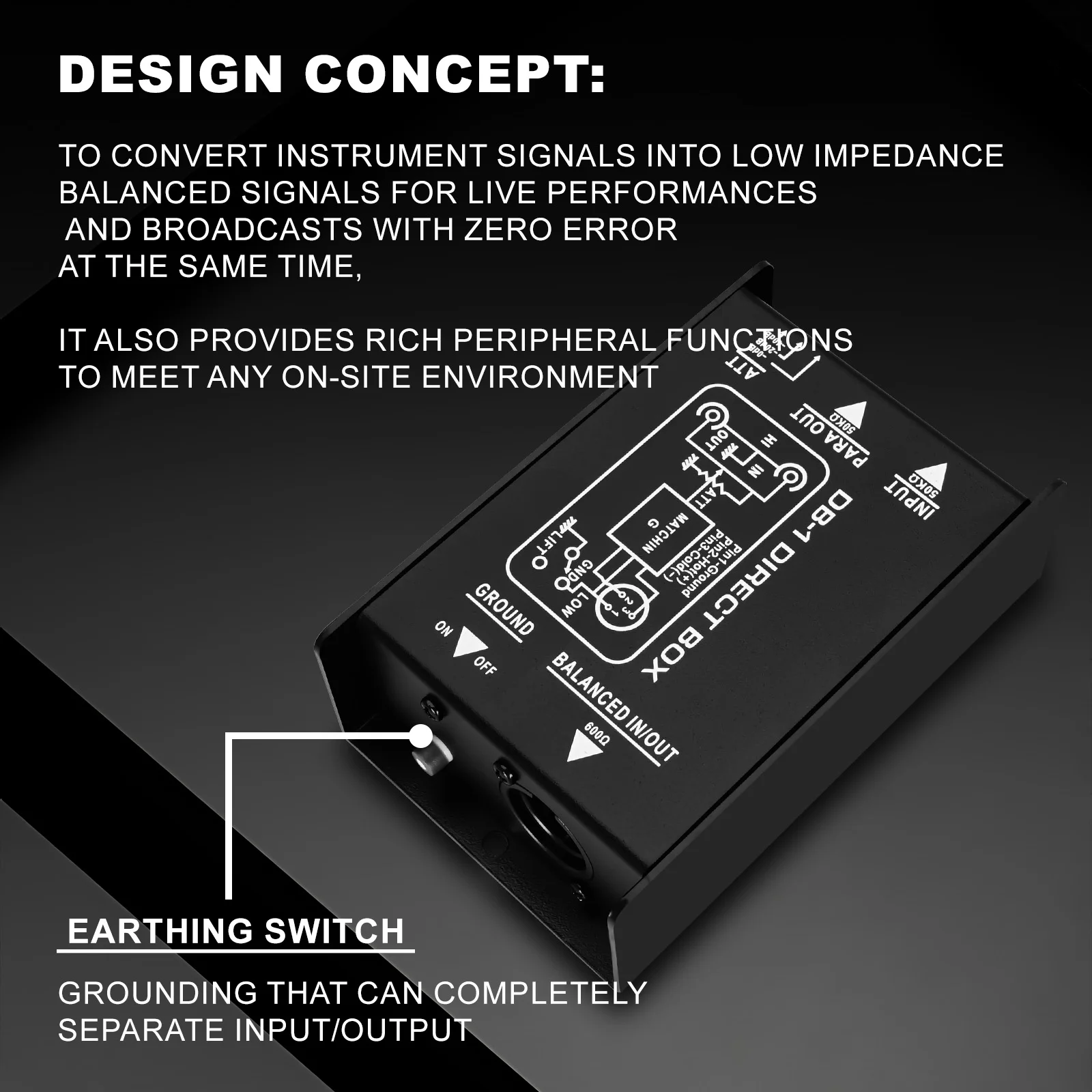DB-1 Impedance Converter DI Box Stage Effector DI DI Box