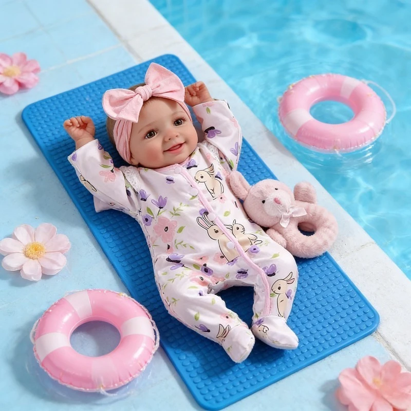 43cm リボーンドール 幼児 笑顔 人気 可愛い 女の子人形 布製ボディ 高品質 手作り人形 本物のような柔らかい感触