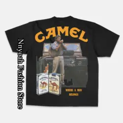 Summer Men Women Camel T-Shirt Vintage Cotton Tops Tees Kids Retro Car Graphic Short Sleeve Clothing Daily Casual Streetwear